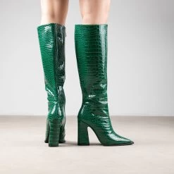 RAID Sphere Long Boot In Green Croc -Chic Shoes Shop Sphere Green 5 f8c9995b 2504 4917 9b9a 97147db57cd6
