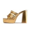 RAID Stella Block Heeled Mule In Gold -Chic Shoes Shop Stella Gold 88702704 39ff 4ca4 84a9 369465f484e2