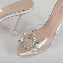 BEBO Sterling Barely There Heel In Silver -Chic Shoes Shop Sterling Silver 4