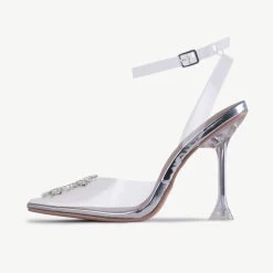 BEBO Sterling Barely There Heel In Silver -Chic Shoes Shop Sterling Silver 5