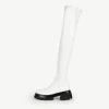 RAID Stevie Chunky Long Boot In White -Chic Shoes Shop Stevie White 4