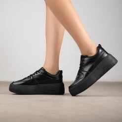 RAID Susan Flatform Trainers In Black -Chic Shoes Shop Susan Black 3