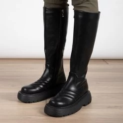 RAID Sylvie Chunky Long Boot In Black -Chic Shoes Shop Sylvie Black 3