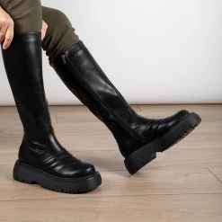 RAID Sylvie Chunky Long Boot In Black -Chic Shoes Shop Sylvie Black 4