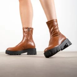 RAID Tackle Chunky Ankle Boot In Tan -Chic Shoes Shop Tacke Tan 3