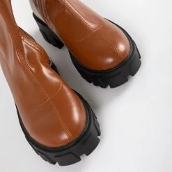 RAID Tackle Chunky Ankle Boot In Tan -Chic Shoes Shop Tacke Tan 4