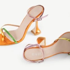RAID Trevia Heeled Sandal In Orange -Chic Shoes Shop Trevia Orange 5