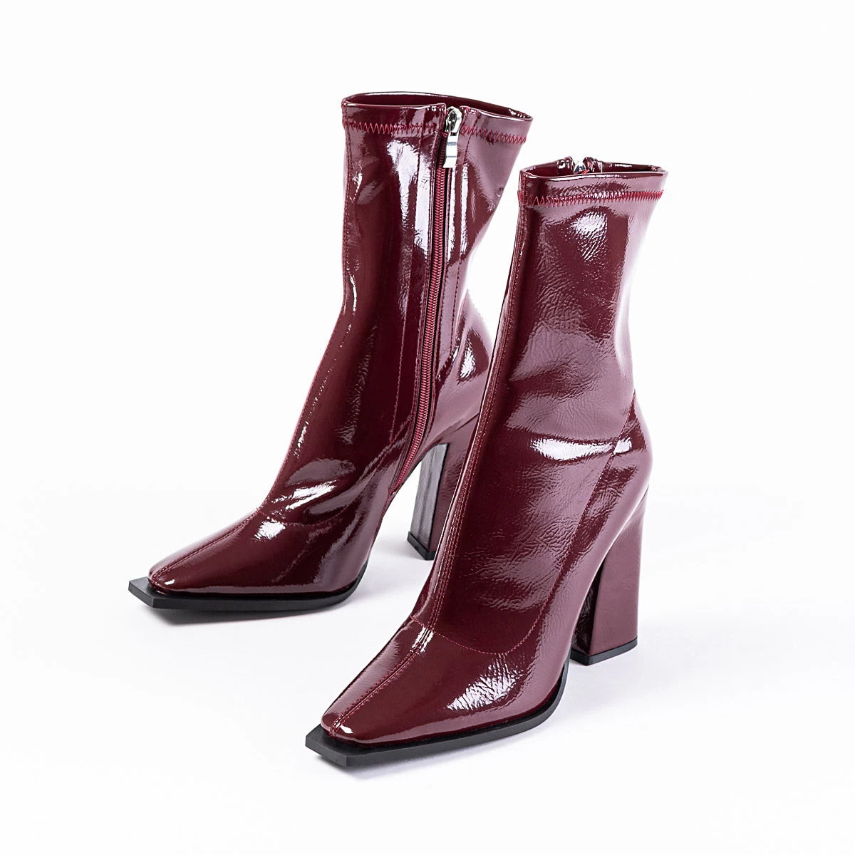RAID Valencia Block Heeled Boot In Plum 6 RAID Valencia Block Heeled Boot In Plum - Image 4