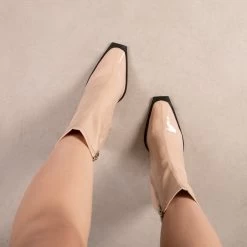 RAID Valencia Block Heeled Boot In Nude 9 RAID Valencia Block Heeled Boot In Nude -Chic Shoes Shop Valencia Nude 2