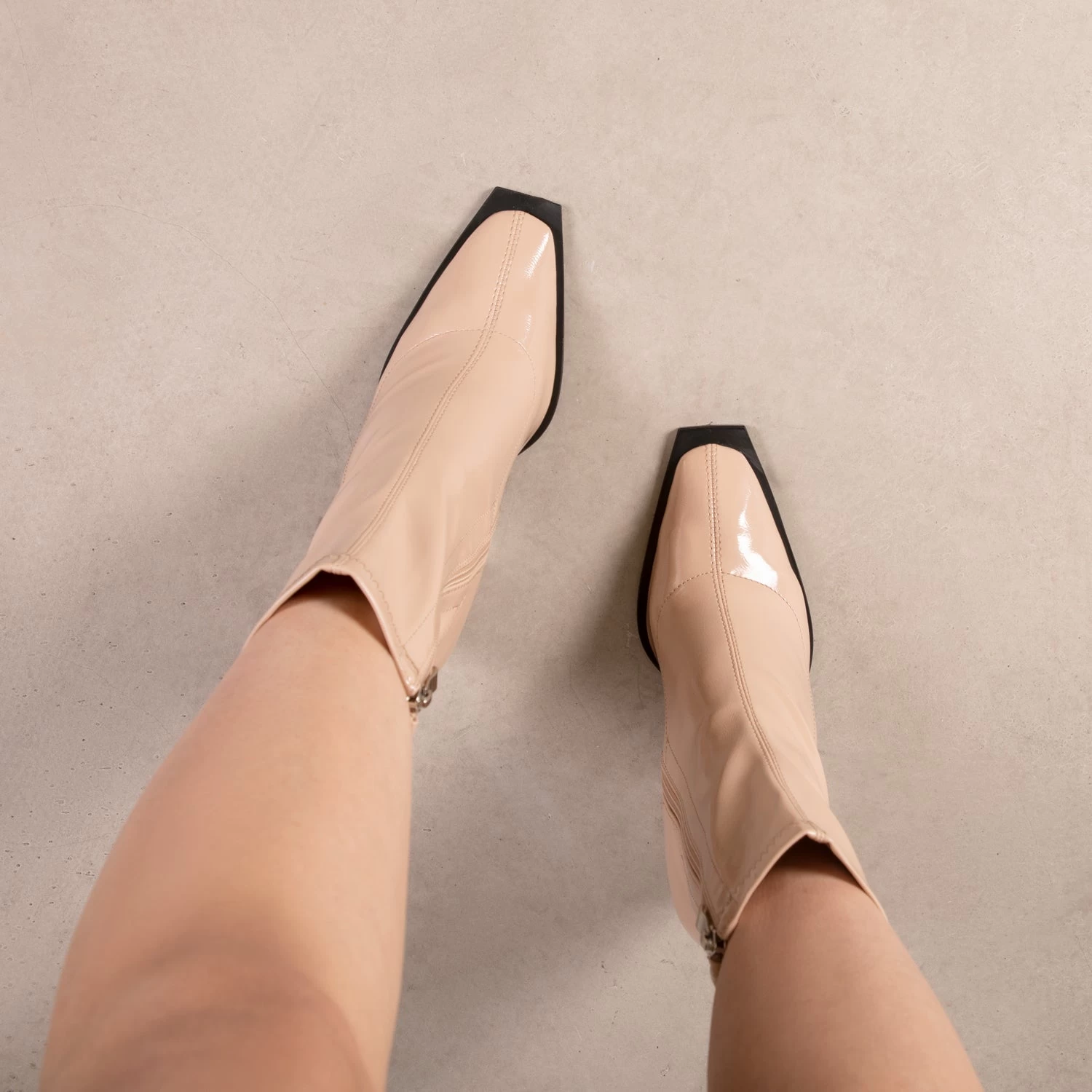 RAID Valencia Block Heeled Boot In Nude 5 RAID Valencia Block Heeled Boot In Nude - Image 3