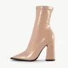 RAID Valencia Block Heeled Boot In Nude -Chic Shoes Shop Valencia Nude 4