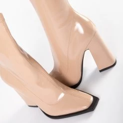 RAID Valencia Block Heeled Boot In Nude 11 RAID Valencia Block Heeled Boot In Nude -Chic Shoes Shop Valencia Nude 5