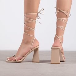RAID Vedika Lace Up Block Heel In Nude 11 RAID Vedika Lace Up Block Heel In Nude -Chic Shoes Shop Vedika Nude 3