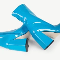 RAID Vista Block Heeled Ankle Boot In Blue -Chic Shoes Shop Vista Blue 5