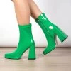 RAID Vista Block Heeled Ankle Boot In Green -Chic Shoes Shop Vista Green 1