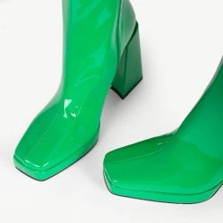 RAID Vista Block Heeled Ankle Boot In Green 11 RAID Vista Block Heeled Ankle Boot In Green -Chic Shoes Shop Vista Green 5