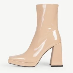 RAID Vista Block Heeled Ankle Boot In Nude -Chic Shoes Shop Vista Nude 4
