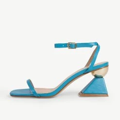 RAID Avelyn Wide Fit Block Heel In Blue -Chic Shoes Shop WF Avelyn Blue 1
