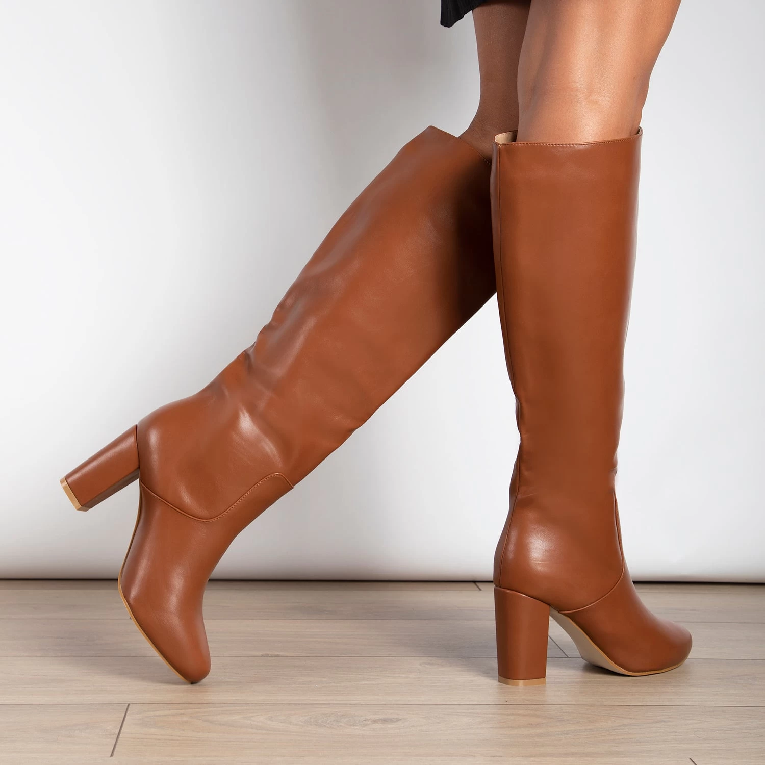 RAID Dileni Wide Fit Long Boot In Tan 4 RAID Dileni Wide Fit Long Boot In Tan - Image 2