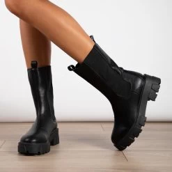 RAID Ellery Wide Fit Chunky Boot In Black 14 RAID Ellery Wide Fit Chunky Boot In Black -Chic Shoes Shop WF Ellery Black 2