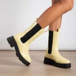 RAID Ellery Wide Fit Chunky Boot In Butter Yellow