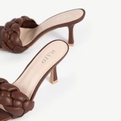 RAID Sandra Wide Fit Padded Mule In Brown -Chic Shoes Shop WF Sandra Brown 5