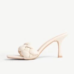 RAID Sandra Wide Fit Padded Mule In Off White -Chic Shoes Shop WF Sandra Off White 1