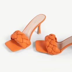 RAID Sandra Wide Fit Padded Mule In Orange -Chic Shoes Shop WF Sandra Orange 5
