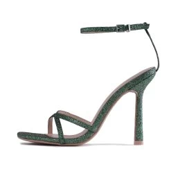 RAID Willia Heeled Sandal In Green Glitter