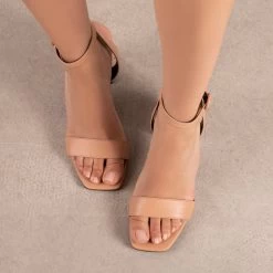 RAID Wink Block Heeled Sandal In Beige -Chic Shoes Shop Wink Nude 2