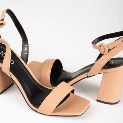 RAID Wink Block Heeled Sandal In Beige -Chic Shoes Shop Wink Nude 4