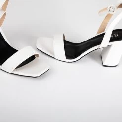 RAID Wink Block Heeled Sandal In White -Chic Shoes Shop Wink White 4