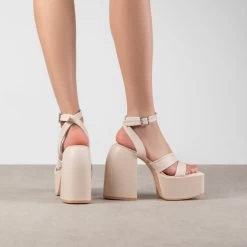 RAID Zaina Platform Sandal In Nude -Chic Shoes Shop Zaina Nude 3
