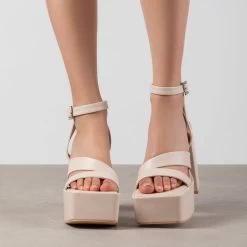 RAID Zaina Platform Sandal In Nude -Chic Shoes Shop Zaina Nude 6