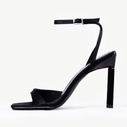 RAID Zuni Heeled Sandal In Black Satin