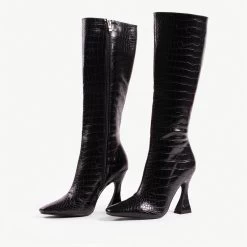 RAID Angelique Long Boot In Black Croc 9 RAID Angelique Long Boot In Black Croc -Chic Shoes Shop angelique black 2