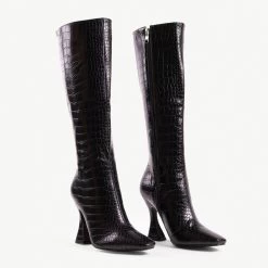 RAID Angelique Long Boot In Black Croc 10 RAID Angelique Long Boot In Black Croc -Chic Shoes Shop angelique black 3