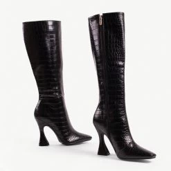 RAID Angelique Long Boot In Black Croc