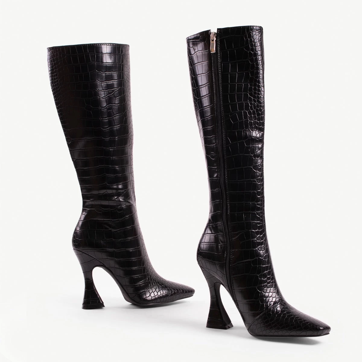 RAID Angelique Long Boot In Black Croc 3 RAID Angelique Long Boot In Black Croc