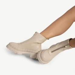 RAID Annya Chunky Ankle Boot In Ecru -Chic Shoes Shop annya ecru 5