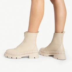 RAID Annya Chunky Ankle Boot In Ecru -Chic Shoes Shop annya ecru 8