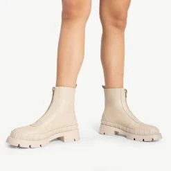 RAID Annya Chunky Ankle Boot In Ecru -Chic Shoes Shop annya ecru 9