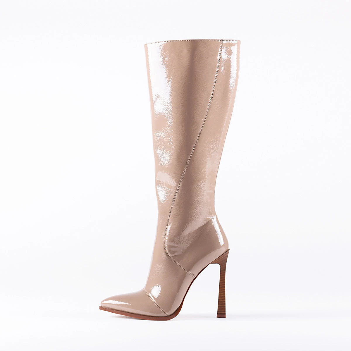 RAID Aria Long Stiletto Heel Boot In Beige 6 RAID Aria Long Stiletto Heel Boot In Beige - Image 4