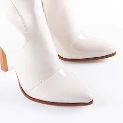RAID Aria Long Stiletto Heel Boot In White -Chic Shoes Shop aria white 4
