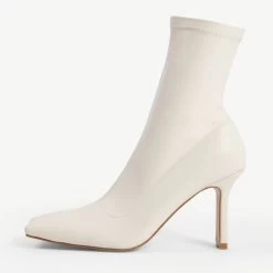 RAID Berinice Ankle Sock Boot In White -Chic Shoes Shop berinice white 1