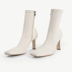 RAID Berinice Ankle Sock Boot In White -Chic Shoes Shop berinice white 5
