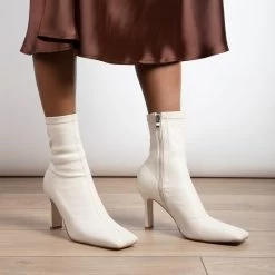 RAID Berinice Ankle Sock Boot In White -Chic Shoes Shop berinice white 7