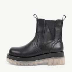 RAID Brazen Clear Sole Ankle Boot In Black -Chic Shoes Shop brazen black 1 1