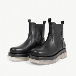 RAID Brazen Clear Sole Ankle Boot In Black -Chic Shoes Shop brazen black 2 1