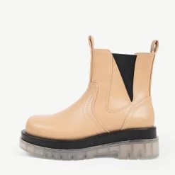 RAID Brazen Clear Sole Ankle Boot In Camel -Chic Shoes Shop brazen camel 1